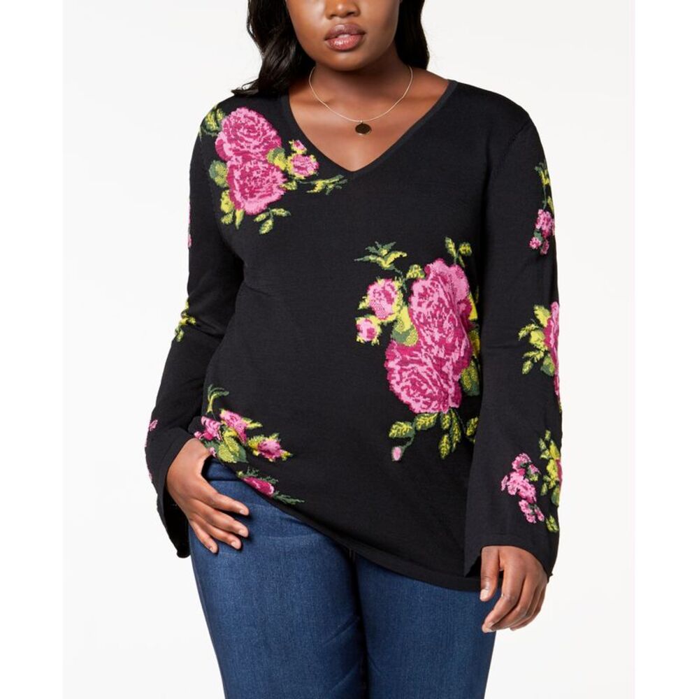 INC International Concepts Plus Size Jacquard Sweater